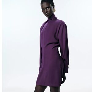 NWT Zara Purple Women's Mini Scarf Dress